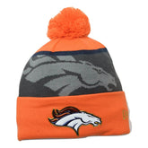 Denver Broncos New Era NFL Football Gold Collection Pom Cuffed Beanie Winter Hat